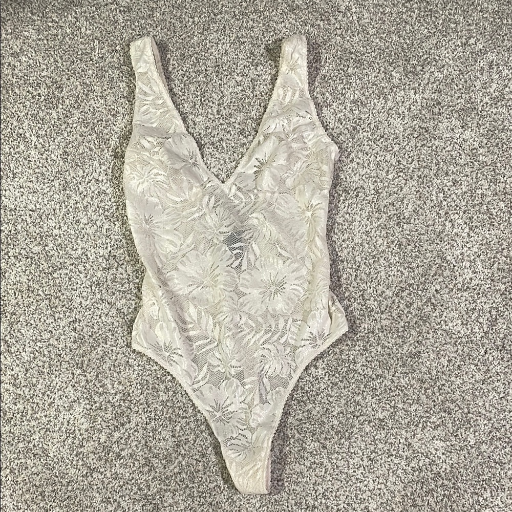 Elegant White Lace Bodysuit